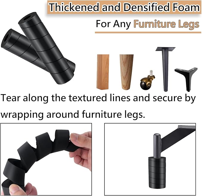 8 Pcs Bed Frame Toe Protectors, Non-Adhesive Bed Frame Leg Covers for Toe Savers, Toe Cushion for Any Furniture Leg - Prevents Toe Injuries from Hitting Hard Furniture Legs