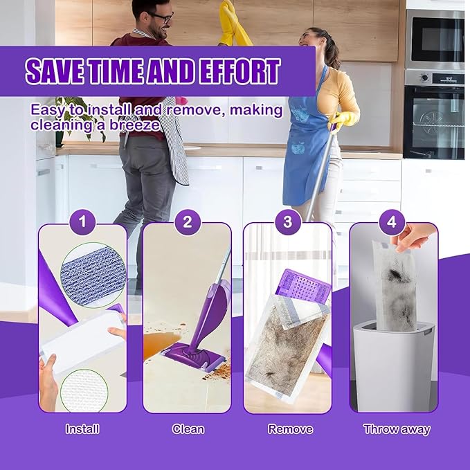 20 Count Mop Pad Refills for Wet Jet Mop, Wet Jet Pads for All Floor Types, Wet Jet Refill for Wet Pads Refill, 4 Layers Thickened Durable and Super Absorbent