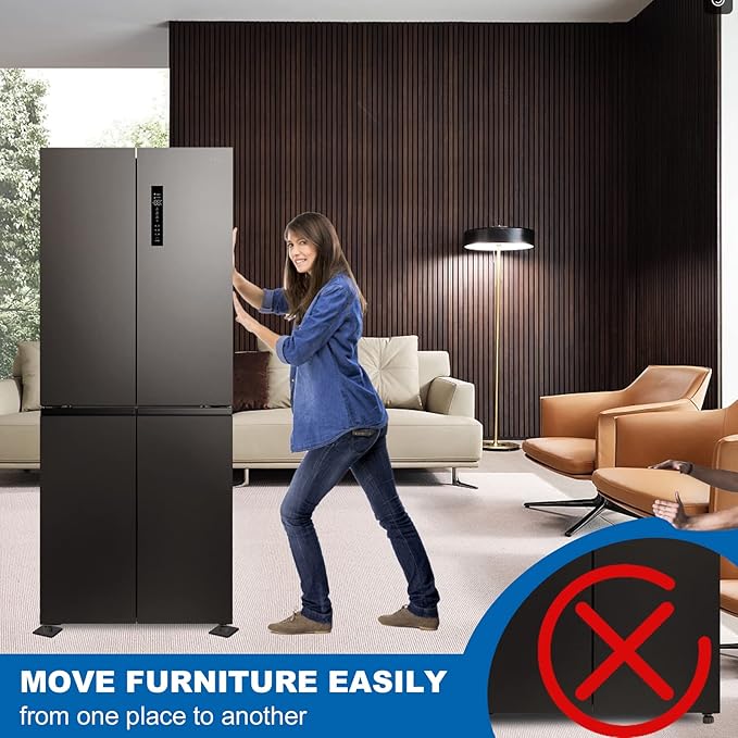 Furniture Sliders, 8pcs 4.7 inch Square Furniture Moving Kits Carpet Sliders for Moving Furniture, Heavy Duty Furniture Movers - Protect The Surface of Carpet, Easily Move Any Items!