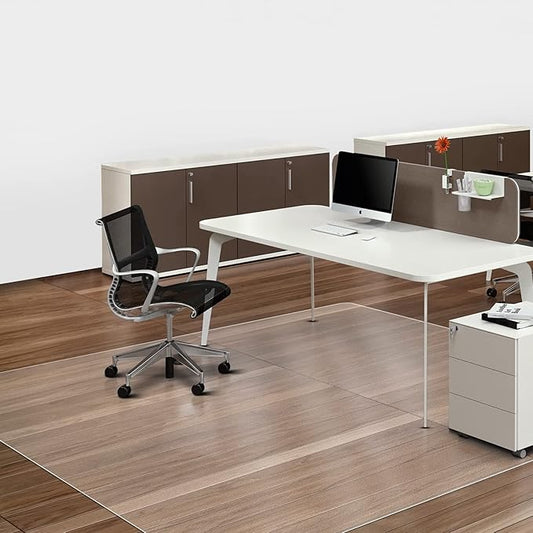 SALLOUS Chair Mat for Hard Floors, 60" x 75" Office Chair Mat for Hard Surface, Vinyl Floor Mat for Gaming Chairs, Multi-Purpose Floor Protector Desk Mat for Home Office (Clear)