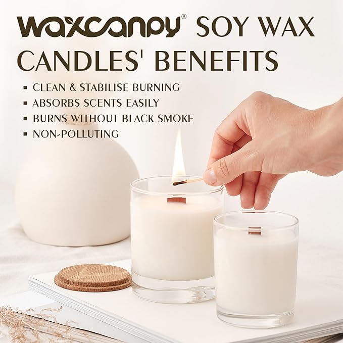 Soy Wax, Waxcanpy Natural Candle Wax, Organic Soy Wax for Candle Making from Farm, No Additives, Harmless and Pure (5lb)