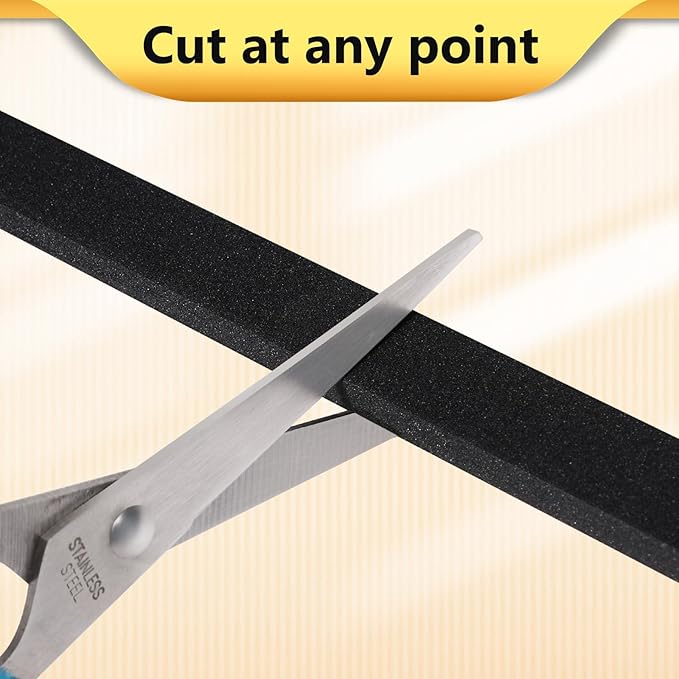 32Feet Weather Stripping Seal (2 Inch X 1/16 Inch) for Door Window, High Density Foam Tape, Soundproofing, Insulation Strip, Door Sealers for Door Frame- Black
