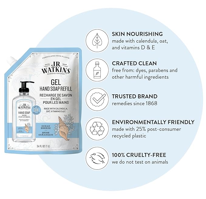 Hand Soap Gel Ocean Breeze 34floz Refill