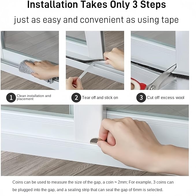 33 Ft Self-Adhesive Weather Stripping Door Seal Strip for Door Window, 0.35" Wide x 0.35" Thick, Gray