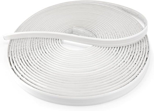 InstaTrim The Original Flexible Trim - 50ft White 1/2" Wide Caulk Tape - Adhesive Trim with Many Uses Including Caulking for Bathtubs, Sinks, Counters, Tile, Floors - Made in USA