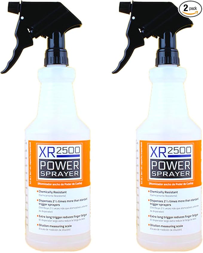 Sprayco 32oz Chemical Resistant Spray Bottle – Adjustable Nozzle, Built-in Dilution Scale, Heavy Duty Plastic, All-Purpose Cleaning, Gardening, Car Detailing, Plant Mister