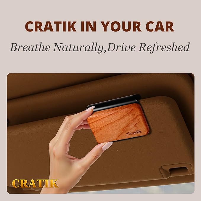 Car Air Freshener - Wood Air Freshener - Car Odor Eliminator for Visor Clip-Variety Scent Refill, Vehicle Scent Diffuser for Cabin, Truck & SUV - Pack of 3 (Grove-Pine-Open air)-CLIP INCLUDED