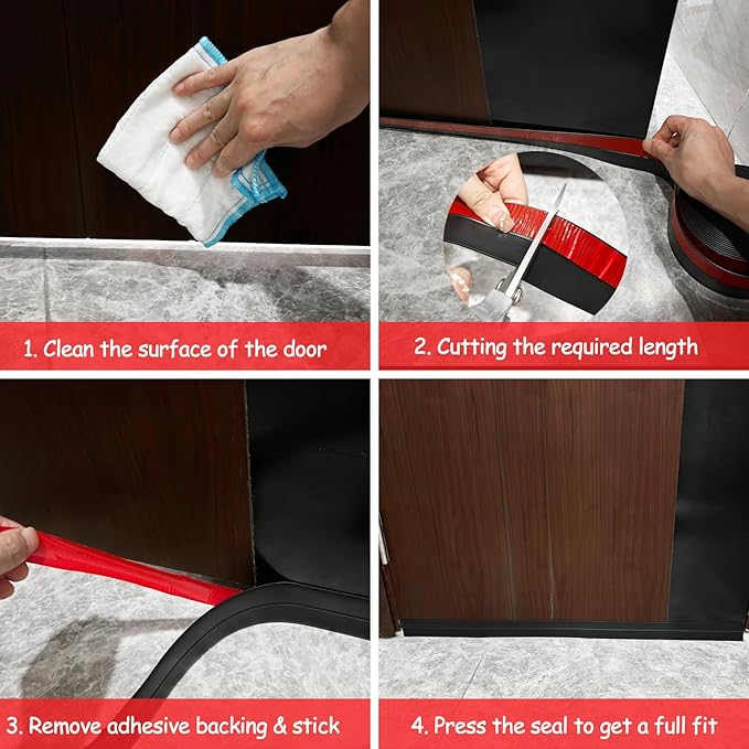 Silicone Weather Stripping, Door Draft Stopper Window Seal Strip for Gaps of Door & Windows, Garage Door Under Bottom, Sealing Tape Shower Doors Sweep (Brown, 2 inch x 20 Ft.)