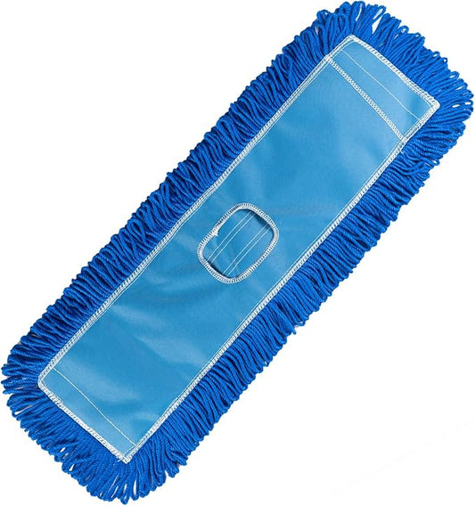 Matthew 24'' Microfiber Loop Dust Mop Washable Commercial&Residential Heavy Duty Mop Head Replacement Premium Absorbent Industrial Dust Mop Refill Pads for Hardwood, Office,Garage and Hotel -1Pack