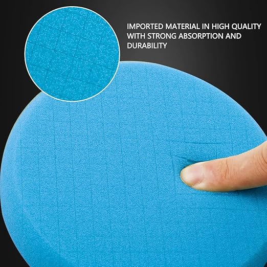 Blue Polish Pad, Buffing Polishing Pads, SPTA 1Pc 6.5 Inch Face for 6 Inch 150mm Backing Plate Compound Buffing Sponge Pads for Car Buffer Polisher Compounding, Polishing and Waxing -FPTSS6B