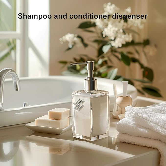 2 Pack Soap Dispenser,soap Dispenser for Kitchen Sink,soap Dispenser Bathroom with ABS Pump,Dish soap Dispenser,250ml (8.8oz) Refillable Pump Bottle Plastic for Liquid Soap、 Shampoo、 Body Wash,
