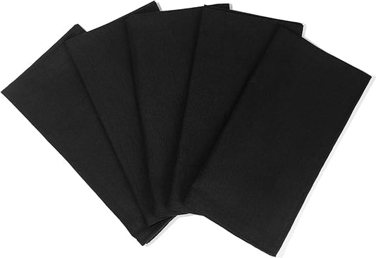 Black Flour Sack Tea Towels - 100% Cotton, 27"x27", 5 Pack, Highly Absorbent Dish Towels - Versatile Use for Baking - Customize with Embroidery, Printing or Sublimation