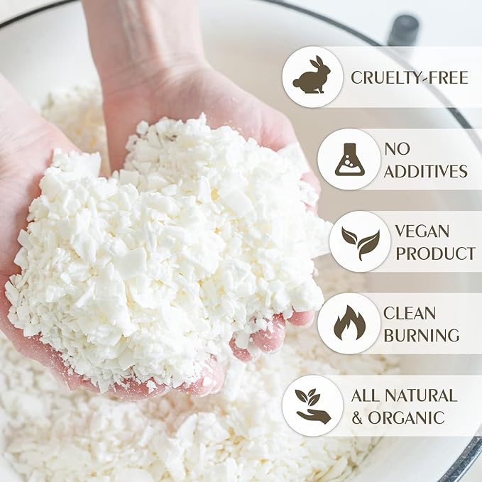 Soy Wax Flakes, Waxcanpy Natural Candle Wax, Organic Soy Wax for Candle Making from Farm, No Additives, Harmless and Pure (2lb)