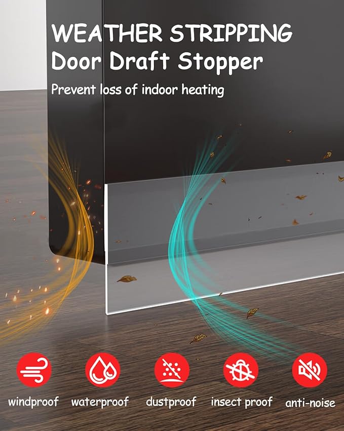Silicone Weather Stripping, Door Draft Stopper Window Seal Strip for Gaps of Door & Windows, Garage Door Under Bottom, Sealing Tape Shower Doors Sweep (Brown, 3 inch x 20 Ft.)