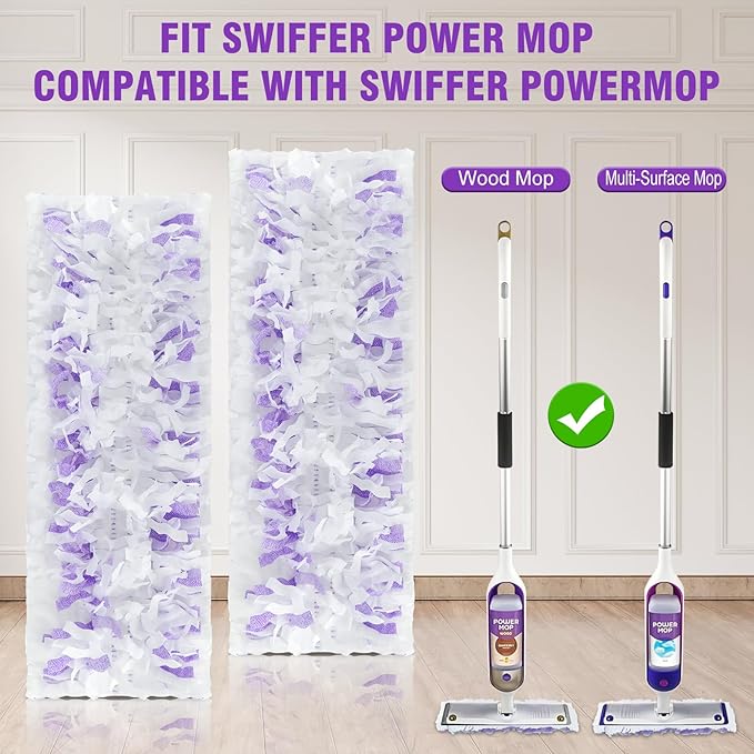 48 Pack Disposable Power Mop Refills Pads Compatible with Swiffer Power Mop,Spray Wet Pads Refill for Swiffer ,Disposable Mopping Pad Refills for Multi-Surface Floor Cleaning