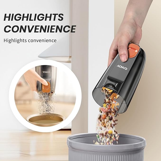 Candy Corded Stick Vacuum Cleaner, Powerful Suction Handheld Vacuum with One-Click Dust Disposal, 3-in-1 Use for Hard Floor, Ceramic Tile, 0.8 Liters Capacity, Easy Clean