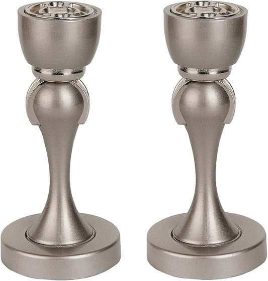 Magnetic Door Stop, Stainless Steel, Magnetic Door Catch, Door Holder, Door Stops, Wall Mounted, Floor Mounted, Door Banging Prevention (Large x 2pack, Satin Nickel)