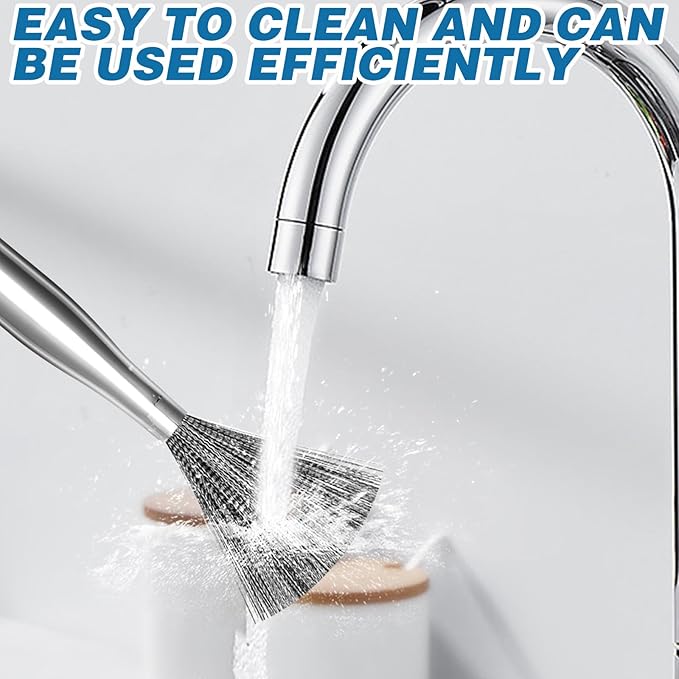 2Pcs 304 Stainless Steel Pot Brushes, Stainless Steel Scrubber Tools Metal Cleaning Products Easy to Clean Suitable for Removing Kitchen Stains Gifts for Mom