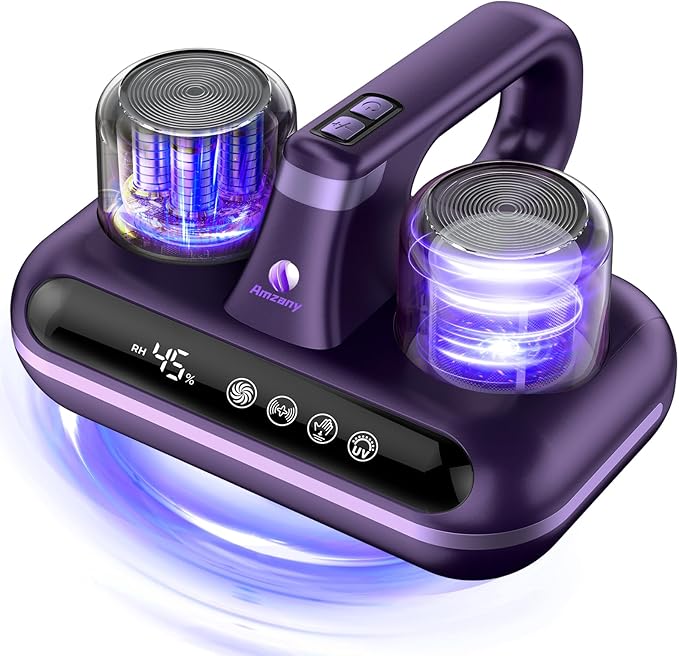 Mattress Vacuum Cleaner - 5-in-1 Cordless Bed Vacuum Cleaner, Powered by UV-C Light & Ultrasonic Technology, 16Kpa Strong Suction,Low Noise,Suitable for Dust, Pet Hair, Etc - Purple