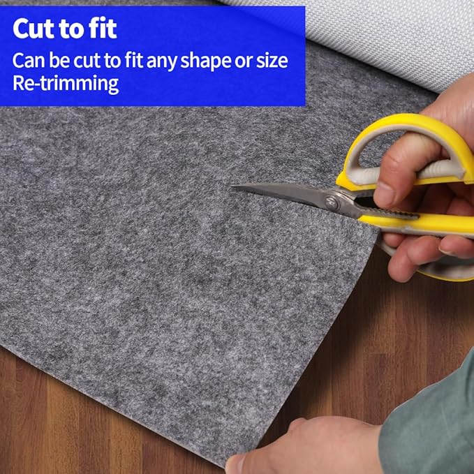 100% Waterproof Non-Slip 1/4” Extra Thick 3x5 ft Rug Pad for Large Area Rugs Durable Felt Floor Protection pad for All Floors, Suitable for Cutting. Rug Pads Keep Rugs in Place and Provide Cushioning