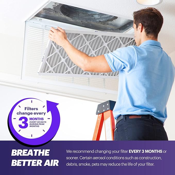 BNX TruFilter 20x22x1 Air Filter MERV 8 (6-Pack) - MADE IN USA – Dust & Pet Defense Electrostatic Pleated Air Conditioner HVAC AC Furnace Filters for Dust, Pet, Mold, Pollen MPR 600 – 700 & FPR 5