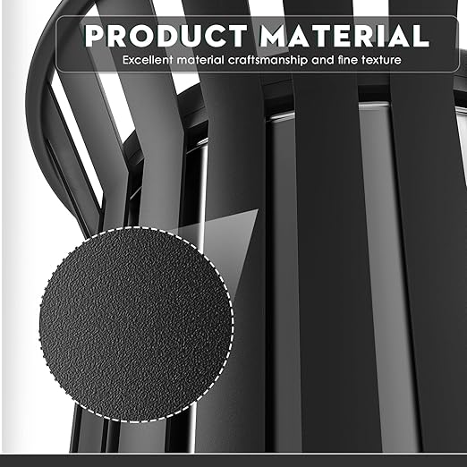 Round Heavy Duty Outdoor Trash Can, Large Metal Slatted Garbage Can for All Weather Resistant, Commercial Garbage Cans, Waste Receptacle in Park, Beach, Patio (Black, Medium)
