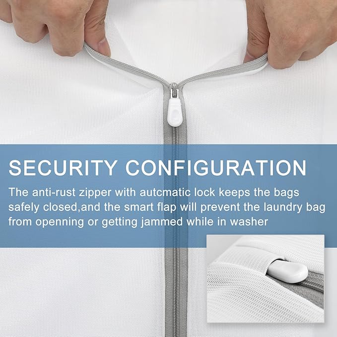 Muchfun 3Pcs Durable Fine Mesh Laundry Bags for Delicates 12 x 16 Inches (3, Medium)
