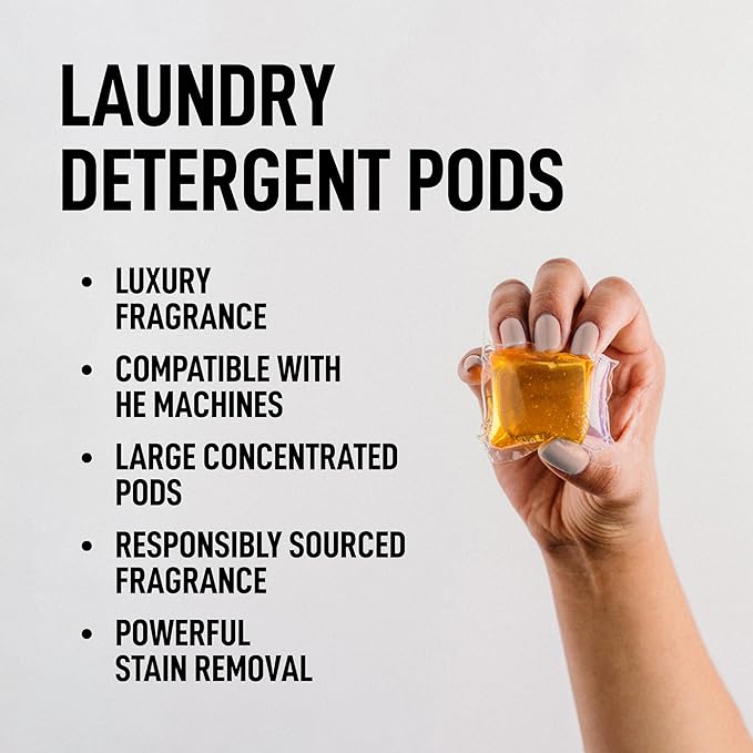 Laundry Sauce - Luxury Scented Laundry Detergent Pods & Scent Booster Bundle (Egyptian Rose), Premium Laundry Washing Pods with High-End, Sophisticated Fragrances - Dye Free & HE Compatible