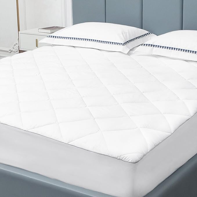 Sunflower King Mattress Pad Cover, Cotton Mattress Cover Hypoallergenic, Extra Deep Pocket 18"-22" Quilted Mattress Protector King Size Thin Version, Soft Breathable and Noiseless