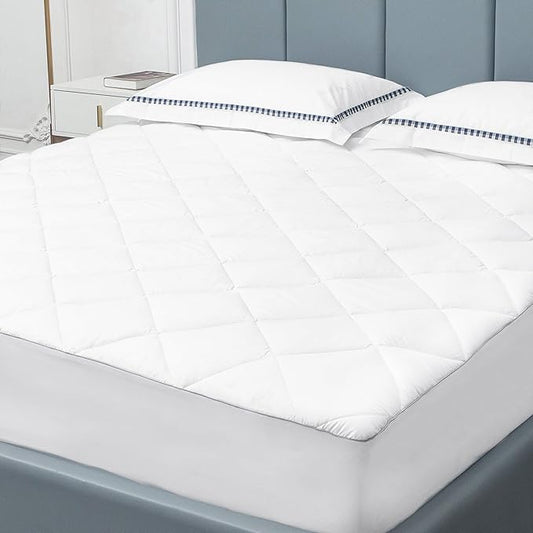 Sunflower King Mattress Pad Cover, Cotton Mattress Cover Hypoallergenic, Extra Deep Pocket 18"-22" Quilted Mattress Protector King Size Thin Version, Soft Breathable and Noiseless