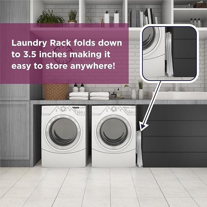 BLACK+DECKER Laundry Organization Expandable/Collapsible Clothes Drying Rack. Essential for Camping/Trailers or Anywhere You Air Dry Laundry. Oversized for Multiple Garments, (Grey)