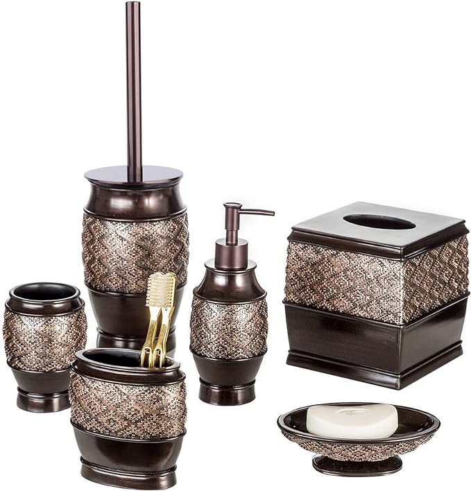 Creative Scents Dublin Brown Toilet Brush Set - Toilet Bowl Cleaner Brush and Holder - Decorative Toilet Bowl Scrubber - Space Saving Designed Toilet Bowl Cleaner