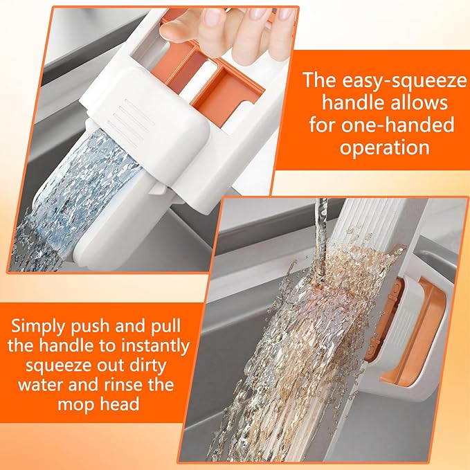 2Pcs Mini Foldable Desktop Mop,Self Squeezing Sponge Mop,Portable Versatile Mop Wet and Dry Use for Small Spaces, Bathroom, Kitchen,Desktop,Glass