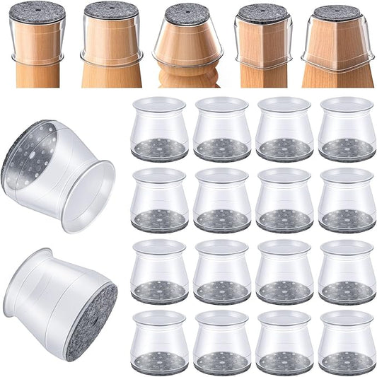 16 Pcs Chair Leg Protectors for Hardwood Floors, Silicone Felt Furniture Leg Cover Pad for Protecting Floors from Scratches and Noise, Smooth Moving,Large(Fit Round Diameter：1-5/16" to 2")