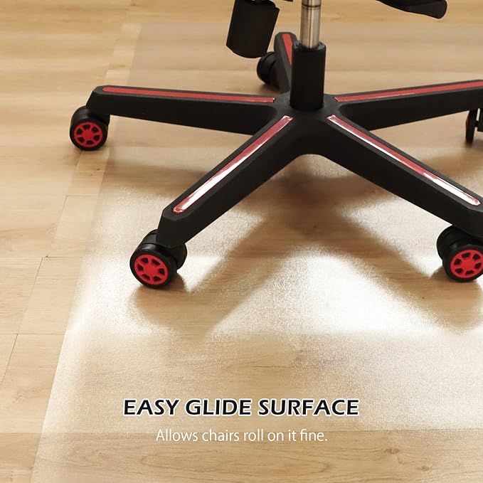 SALLOUS Chair Mat for Hard Floors, 60" x 75" Office Chair Mat for Hard Surface, Vinyl Floor Mat for Gaming Chairs, Multi-Purpose Floor Protector Desk Mat for Home Office (Clear)