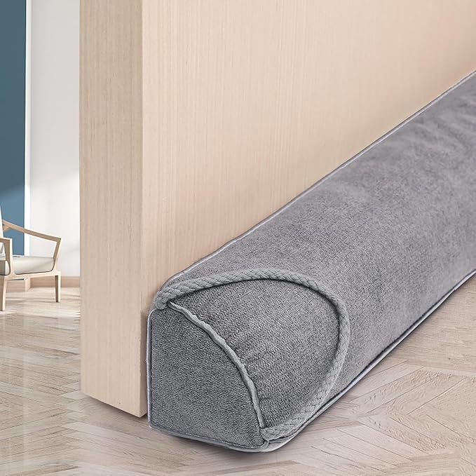 Triangular Under Door Draft Stopper 28 inch Heavy Duty Door Draft Blocker Bottom Door Seal Noise Air Door Guard for Doors and Windows, Gray