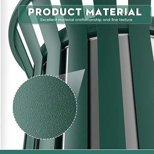 Round Heavy Duty Outdoor Trash Can, Large Metal Slatted Garbage Can for All Weather Resistant, Commercial Garbage Cans, Waste Receptacle in Park, Beach, Patio (Green, Large)