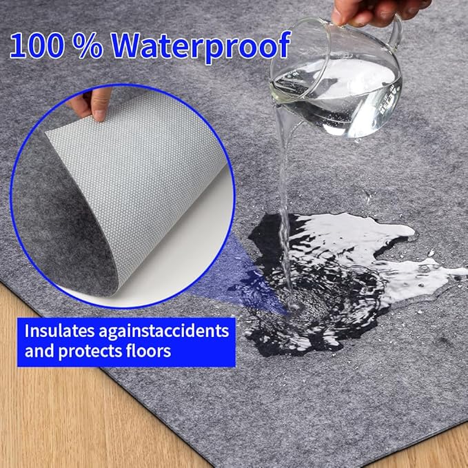 Waterproof Non-Slip 1/4” Extra Thick 9x12 ft Rug Pad for Large Area Rugs Durable Felt Floor Protection pad for All Floors, Suitable for Cutting. Rug Pads Keep Rugs in Place and Provide Cushioning
