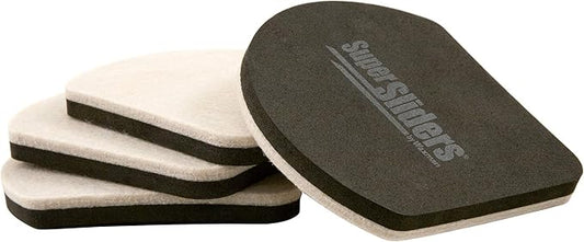 Super Sliders 7" Slide & Hide Reusable Furniture for Hard Surfaces - Effortless Moving and Surface Protection, Beige (4 Pack)
