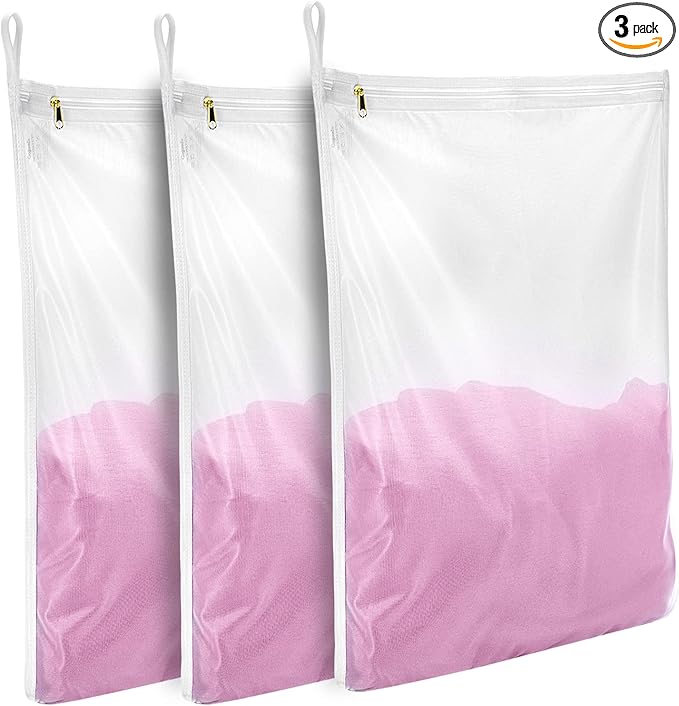 GOGOODA Delicates Laundry Bags, Fine Mesh Wash Bag for Lingerie, Underwear, Bra, Silk, Socks with Hanging Loop