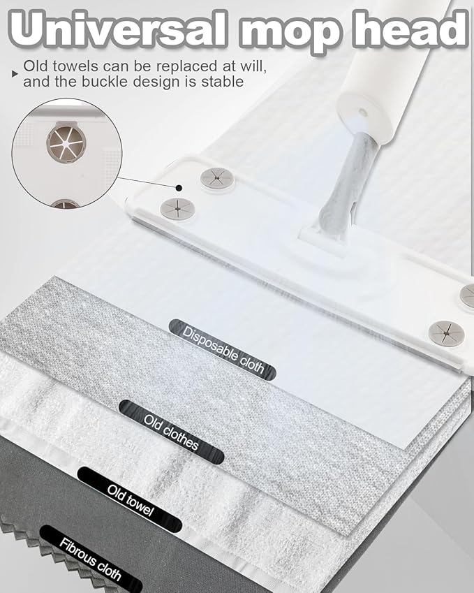 Spray Mop for Floor Cleaning Refillable Bottle with 2 Washable Reusable Microfiber Pads,Mop for Wooden,Bamboo, and Cement Floors Suitable for Both Household(with Rags)