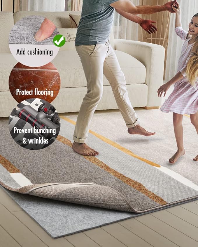 Non Slip Rug Pad Gripper - 2x6 Feet 1/4” Extra Thick Felt Under Rug for Area Rugs and Hardwood Floors,Super Cushioned Non Skid Carpet Padding