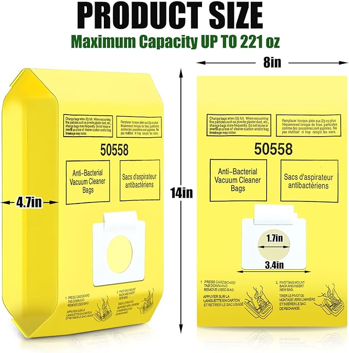 30 Pack Vacuum Cleaner Bags Fit for Kenmore Canister Type C/Q 5055 50555 50557 50558 and Pana·sonic Type C-5 C-18, 200 Series, 400 Series, 600 Series, 700 Series, 800 Series (30 Pack)