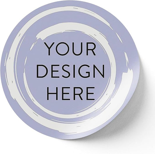100 Custom Vinyl Stickers - Upload Your own Image, Text, Design, Logo - Personalized Logo Labels for Handmade, Packaging, Bottle, Jars, Candle, Brand Stickers (Lavender Swirls, 1.5x1.5)