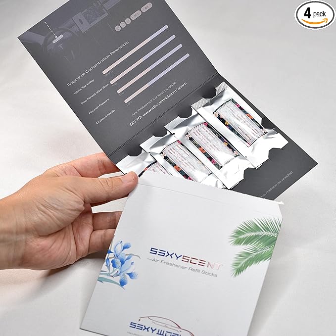 Tesla Model 3 and Model Y Air Freshener Refills (4 IN 1 Mix Pack including 4 different scents)
