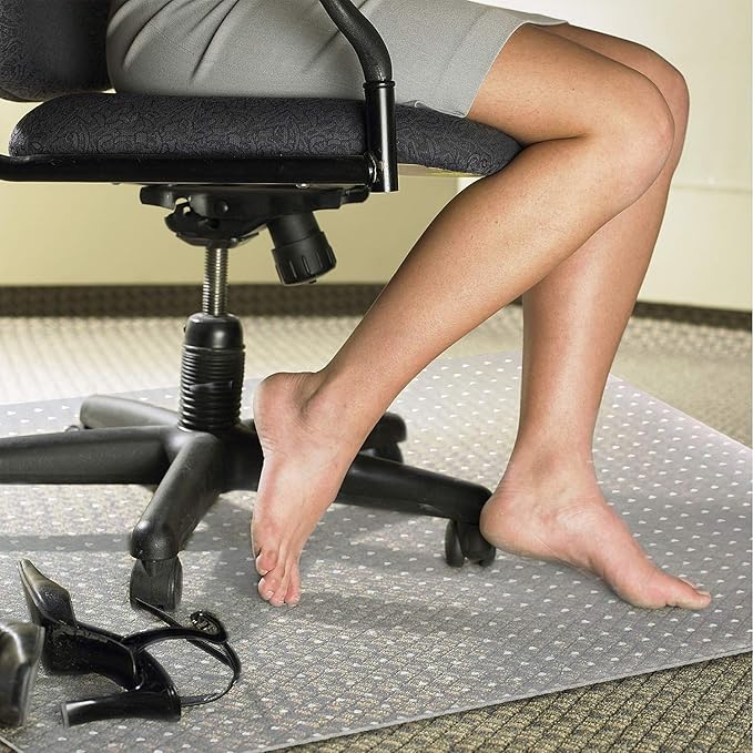 Kuyal Desk Chair Mat for Carpet, 51'' x 63'' Rectangle Transparent Mats for Chairs Good for Desks, Office and Home, Easy Glide, Protects Floors for Low and No Pile Carpeted Floors