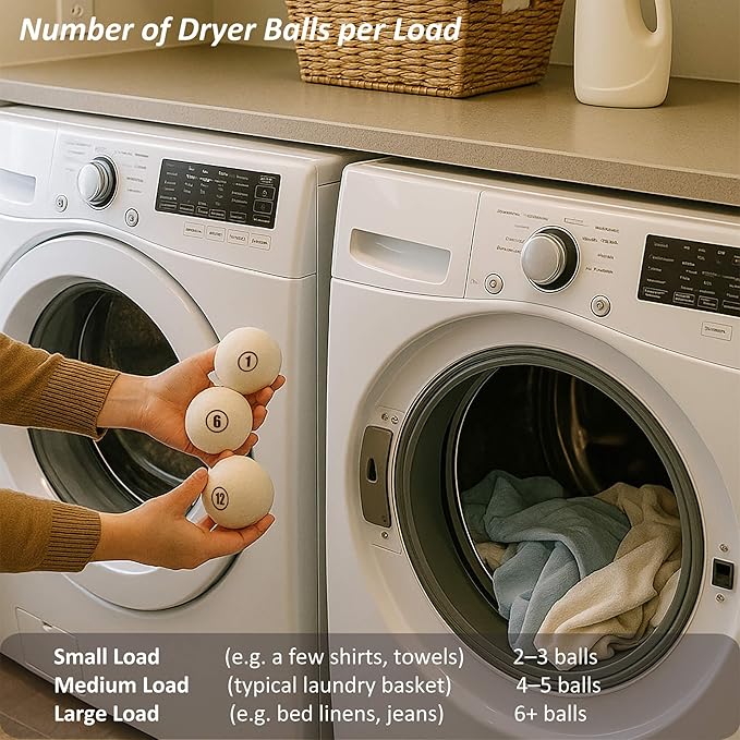Sheep Wool Dryer Balls 4 Pack XXL(3.1") Premium Natural Fabric Softener, Reusable Laundry Dryer Balls for Reducing Drying Time, Static and Wrinkles, Eco-Friendly – 100% New Zealand Wool