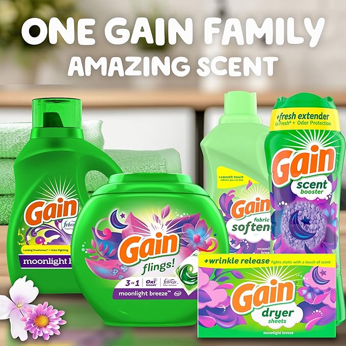 Gain Fireworks In-Wash Scent Booster Beads, Moonlight Breeze, 18.2 oz