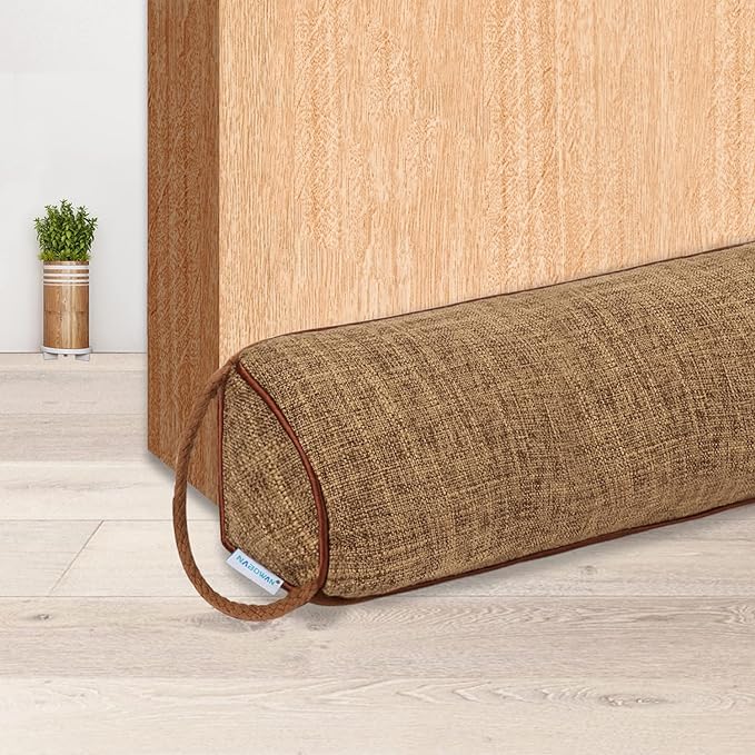 NABOWAN 38" Weighted Under Door Draft Stopper -Triangular Door Draft Blocker with Hook Loops for Easy Install, Save Energy, Home Room Essentials