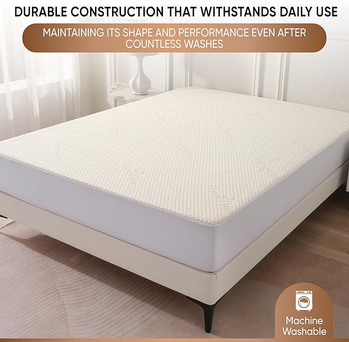 Luxury Waterproof Organic Mattress Protector King - Organic Cotton Breathable Mattress Pad Cover - New 380 GSM Comfort - Deep Pocket - Jersey Cotton Skirt - Fitted Comfort
